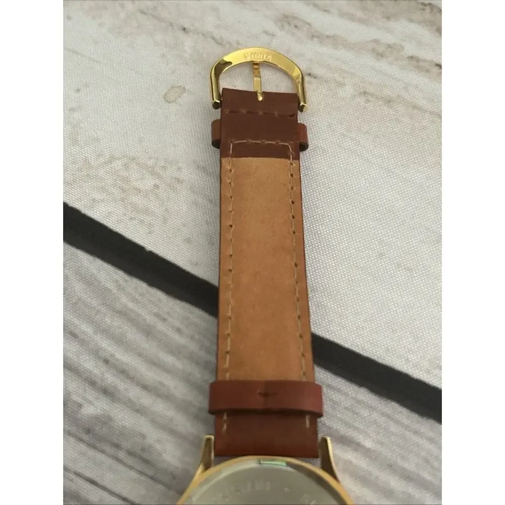 Wells Fargo Gold Tone Brown Band Women’s Quartz Watch